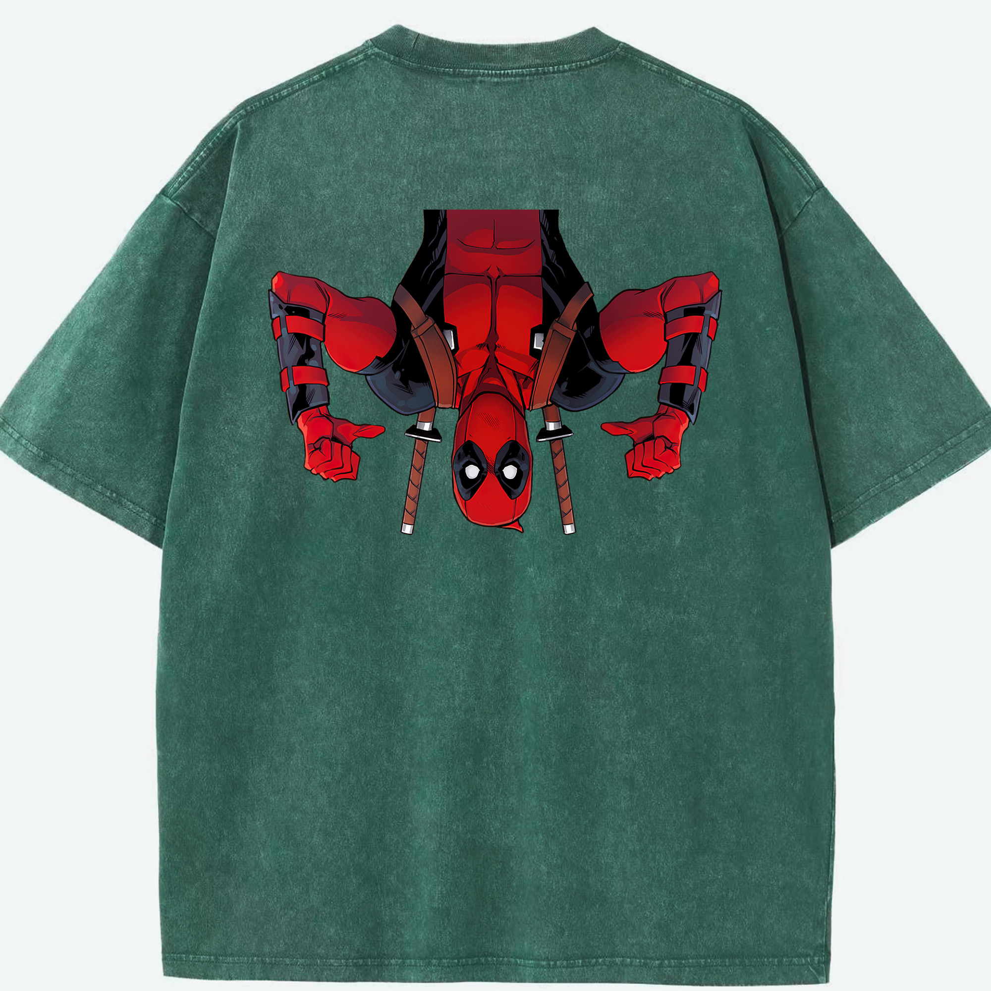 （画像用） Deadpool デッドプール 綿100% ヴィンテージ風 半袖Tシャツ（背面プリント）